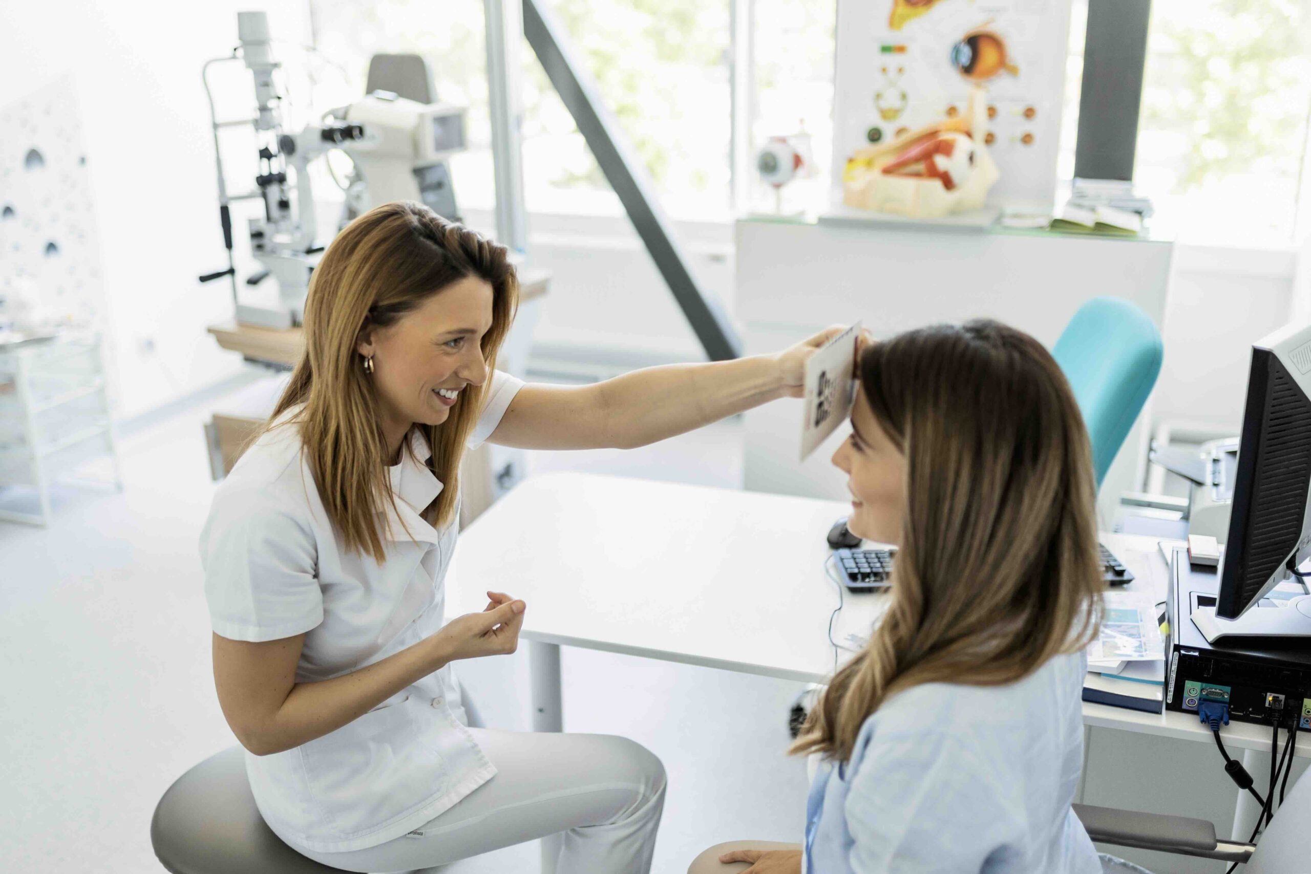 Eyesight exam in clinic